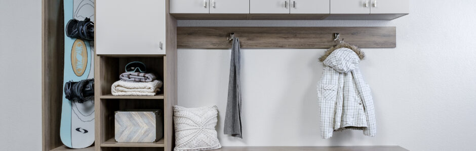 mudroom storage shoes doors bench coats