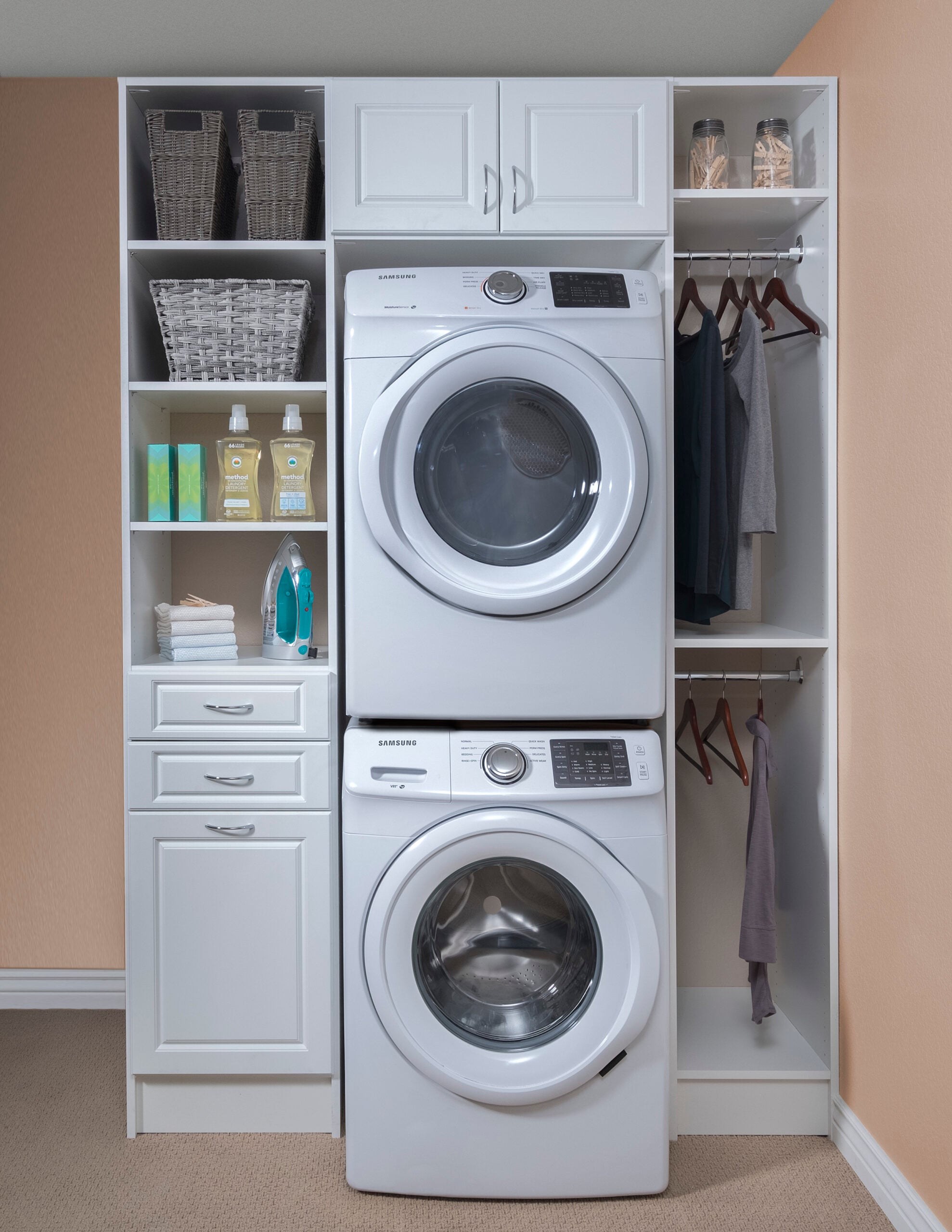 White Raised Panel Laundry Room June 2017