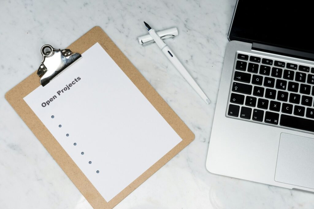 project list created by clutter items that need fixing or researching before leaving